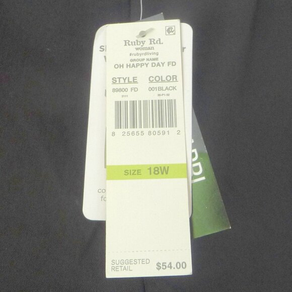 RUBY RD. BLACK PULL ON STRETCH CAPRI 18W - Picture 8 of 13